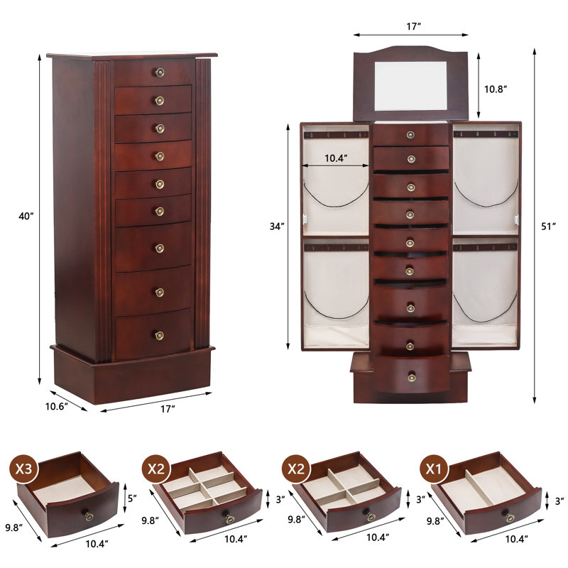Wayfair standing jewelry box sales